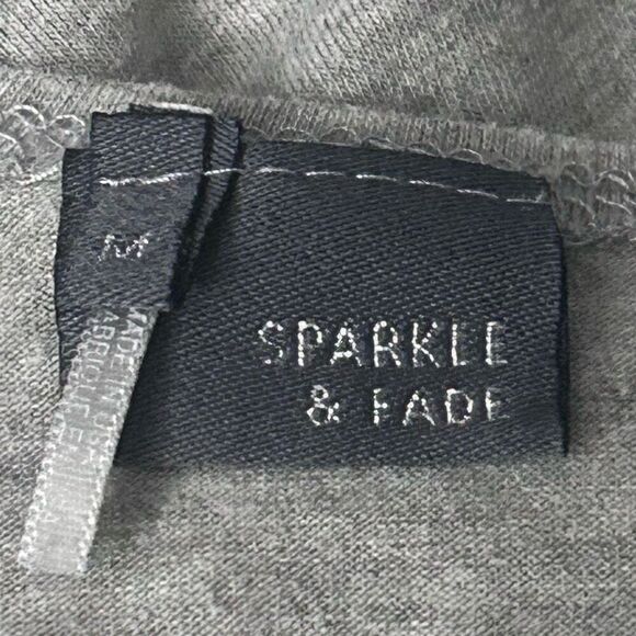 Sparkle & Fade Dress Women's Medium Gray Scoop Neck Fit & Flare Mini Skater - Picture 14 of 16
